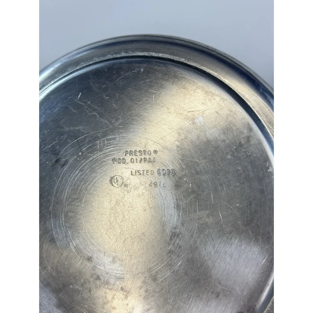 VTG 1977 Presto 4 Qt Pressure Cooker 017/PA4 Aluminum NOS Manual Regulator USA